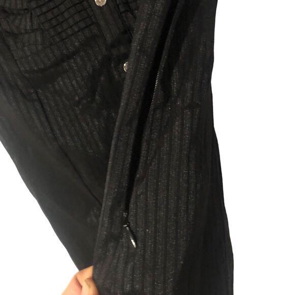 Express Womens Short Puff Sleeve Collared Button-Down Shirt Black Size Medium - Picture 4 of 6